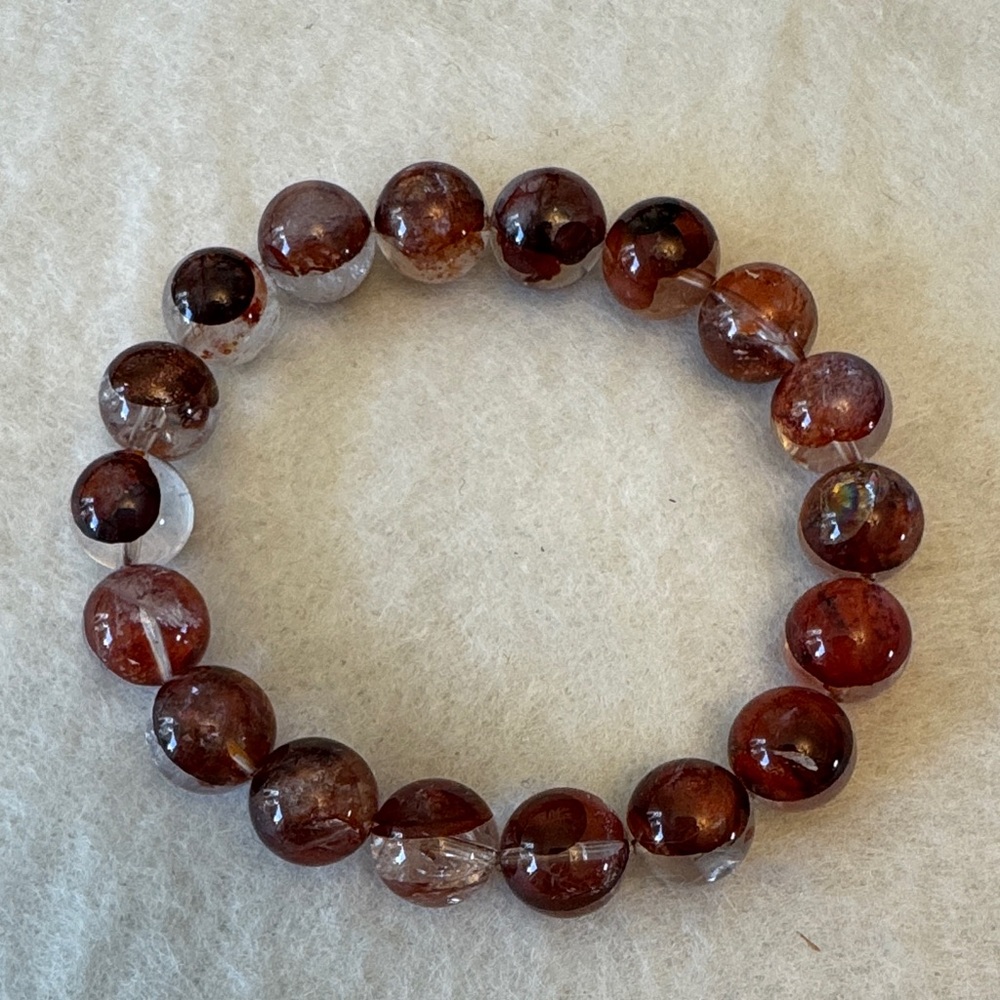 Hematoid Quartz Crystal Stretch Bracelet